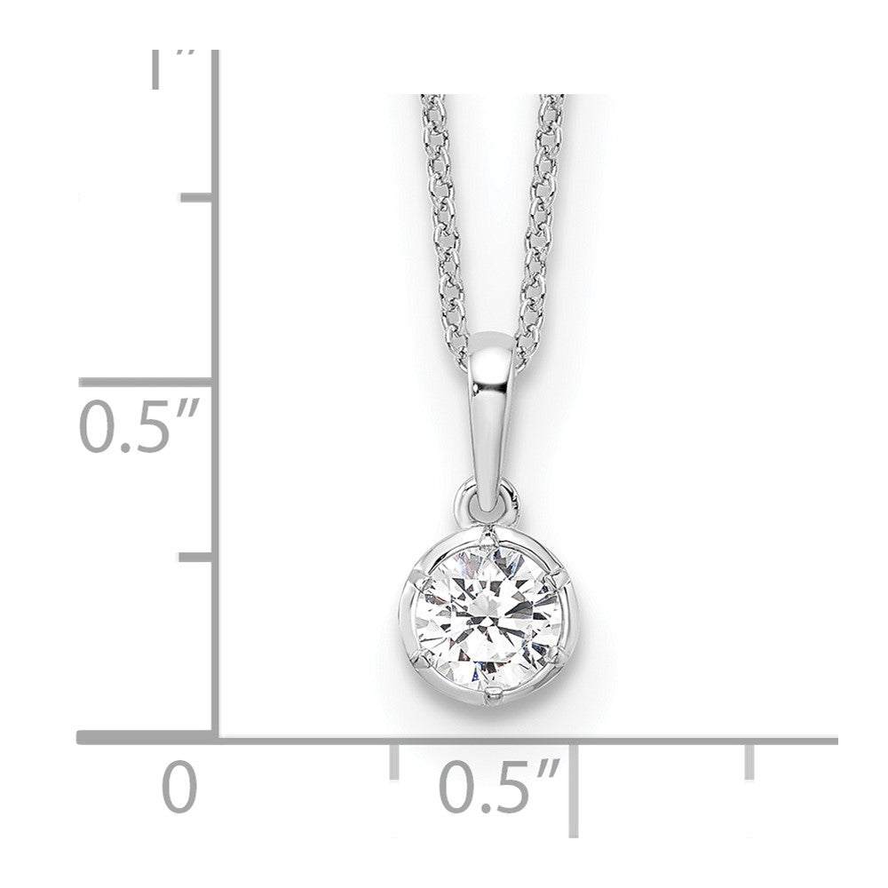 14K White Gold True Origin 1/2 Carat Lab Grown Diamond Vs Def 18 Inch Solitaire Pendant Necklace