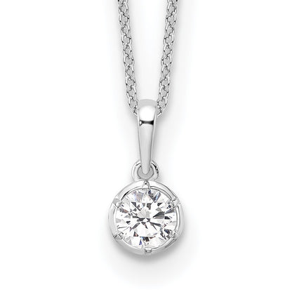 14K White Gold True Origin 1/2 Carat Lab Grown Diamond Vs Def 18 Inch Solitaire Pendant Necklace