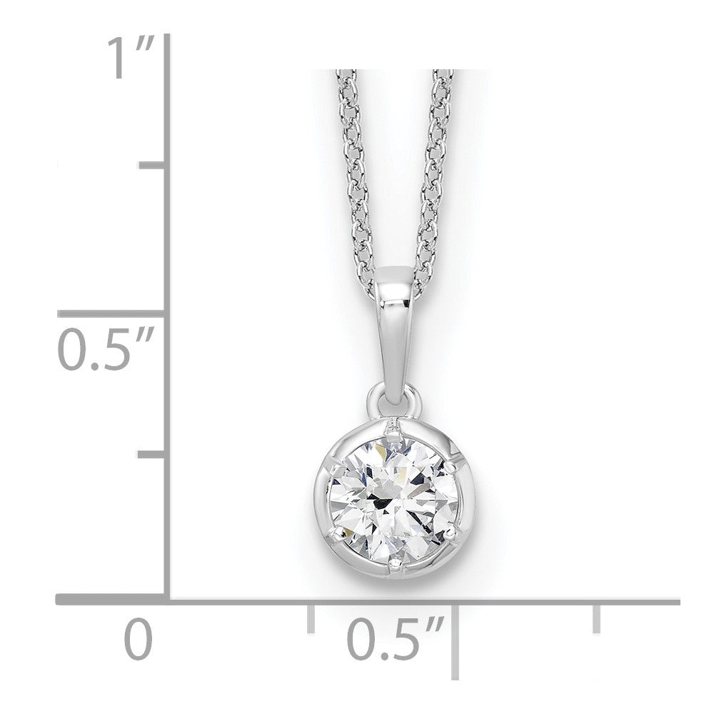 14K White Gold True Origin 5/8 Carat Lab Grown Diamond Vs Def 18 Inch Solitaire Pendant Necklace