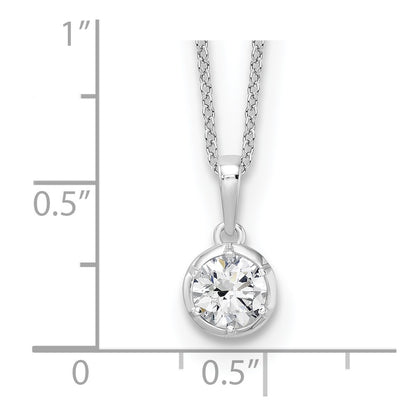 14K White Gold True Origin 5/8 Carat Lab Grown Diamond Vs Def 18 Inch Solitaire Pendant Necklace