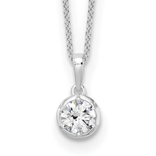 14K White Gold True Origin 5/8 Carat Lab Grown Diamond Vs Def 18 Inch Solitaire Pendant Necklace