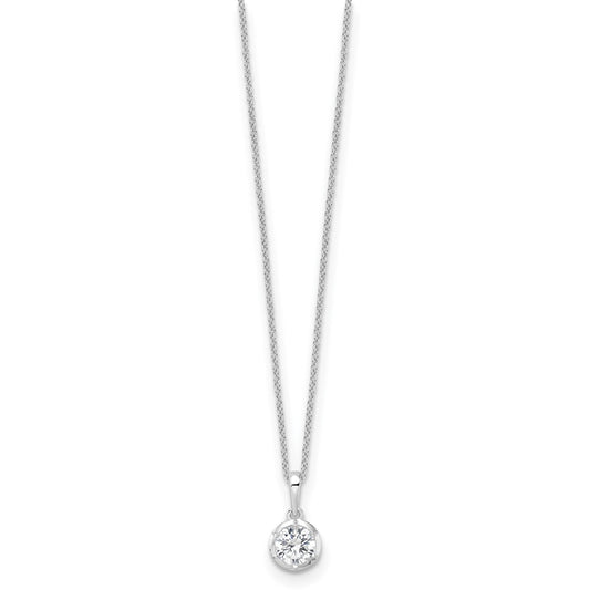14K White Gold True Origin 3/4 Carat Lab Grown Diamond Vs Def 18 Inch Solitaire Pendant Necklace