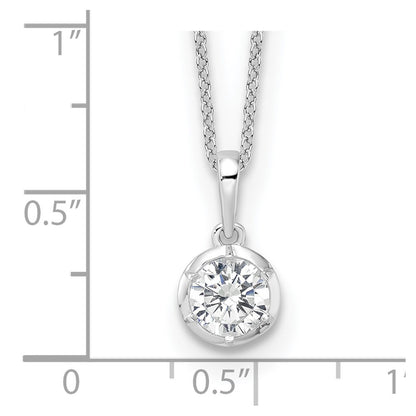 14K White Gold True Origin 3/4 Carat Lab Grown Diamond Vs Def 18 Inch Solitaire Pendant Necklace