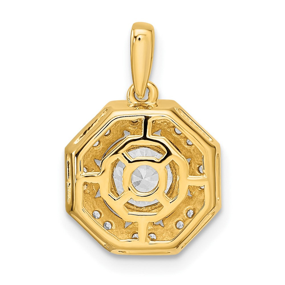 14k Two-tone Two Tone 3/4 Ct. Lab Grown Diamond VS/SI+ G+ Octogon Halo Pendant