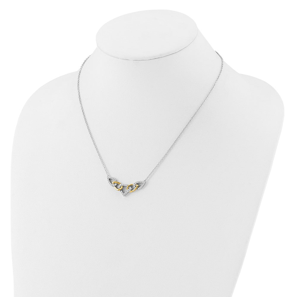 14K Two-Tone Lab Grown VS/SI+ G+ Diamond Linked Teardrop Necklace