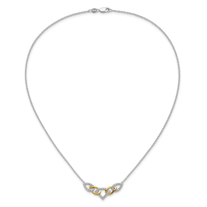14K Two-Tone Lab Grown VS/SI+ G+ Diamond Linked Teardrop Necklace