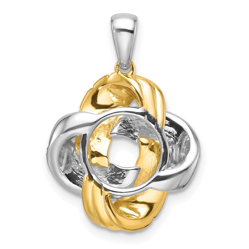 14k Two-tone Two Tone 1/5 Ct. Lab Grown Diamond VS/SI+ G+ Love Knot Pendant