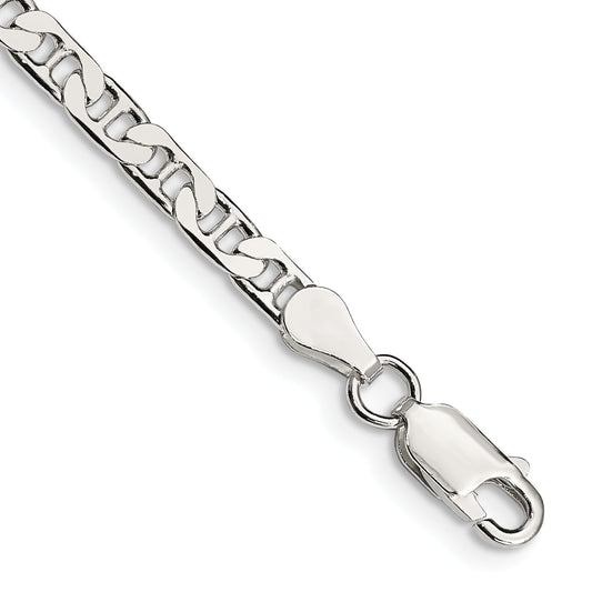 8 Inch Sterling Silver 3.75mm Flat Anchor Chain Bracelet