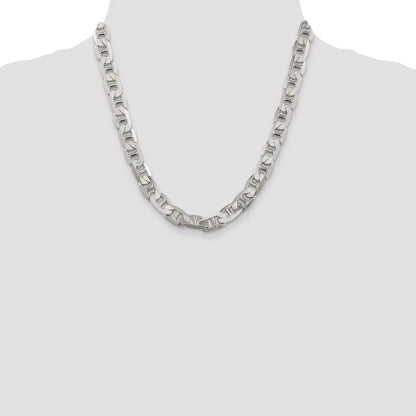 20 Inch Sterling Silver 9.5mm Flat Anchor Chain Necklace