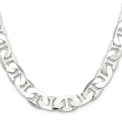 20 Inch Sterling Silver 11.5mm Flat Anchor Chain Necklace