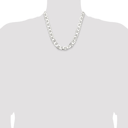 20 Inch Sterling Silver 11.5mm Flat Anchor Chain Necklace