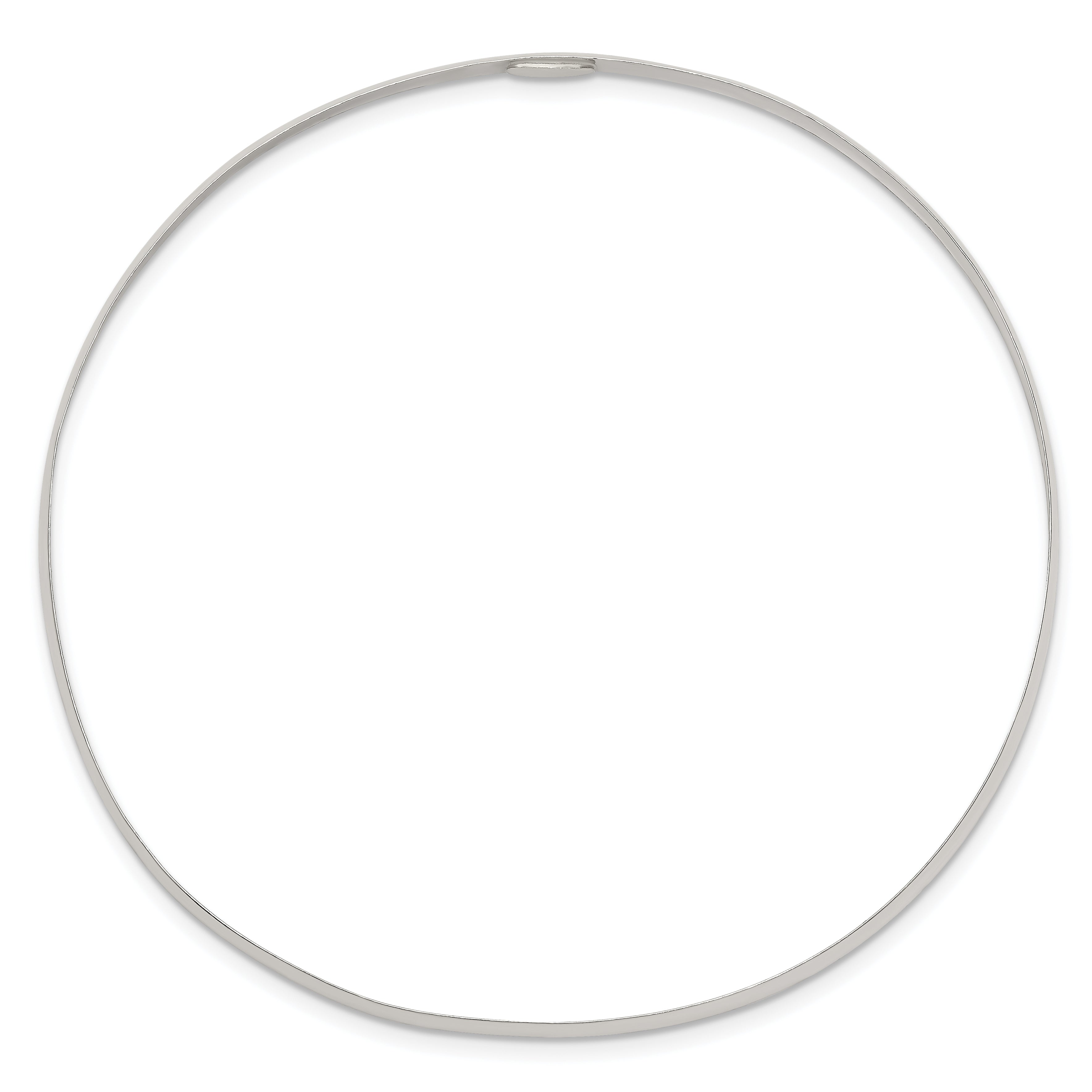 7 Inch Sterling Silver 3mm Solid Polished Plain Slip-On Bangle Bracelet