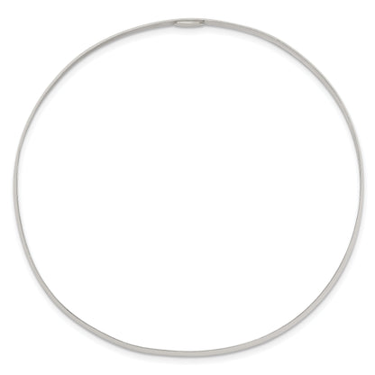 7 Inch Sterling Silver 3mm Solid Polished Plain Slip-On Bangle Bracelet