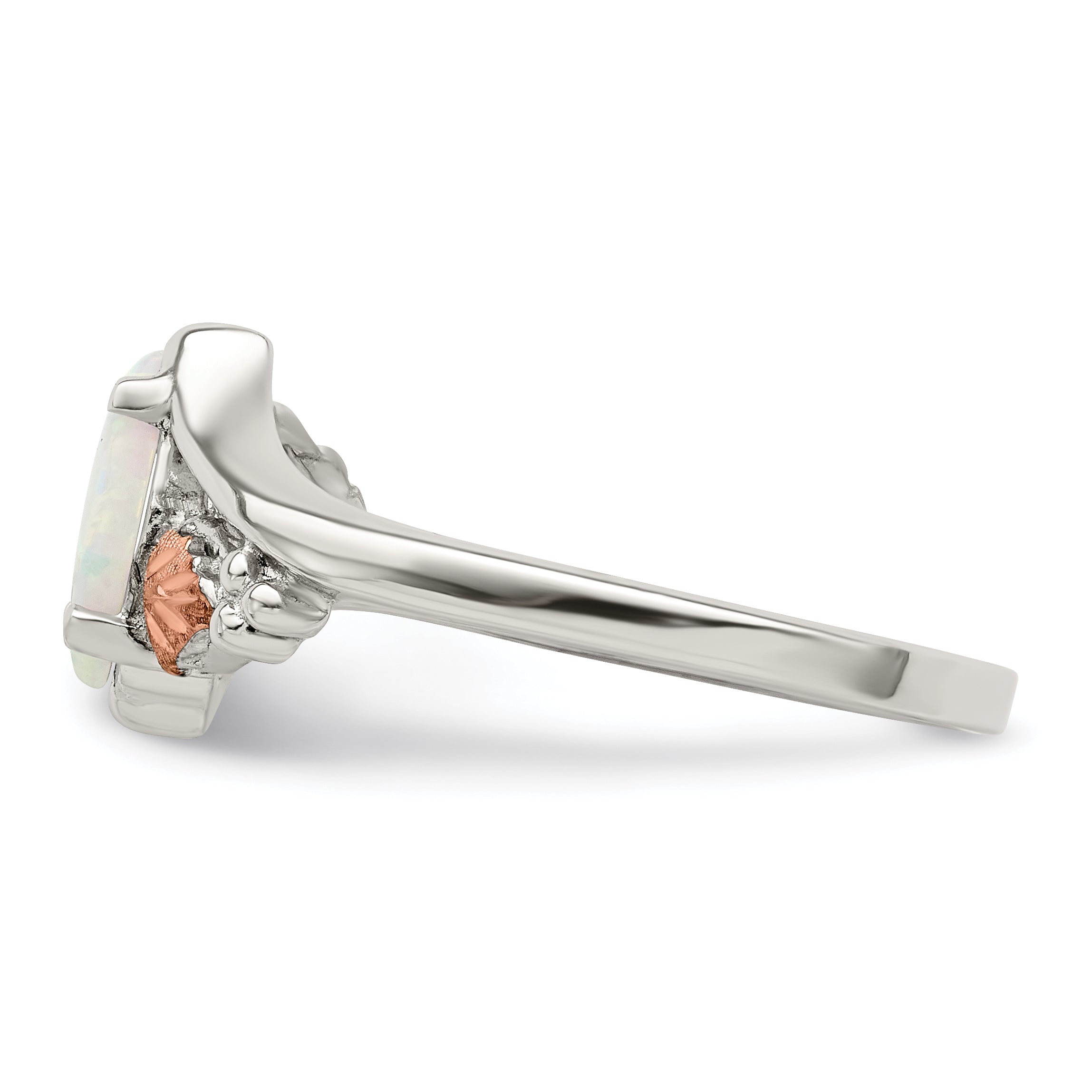 Sterling Silver Landstrom'S Mt. Rushmore Black Hills 12K Gold Accents Lab Created Opal Ring