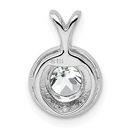 Sterling Silver Rhodium-Plated Diamond & White Topaz Pendant