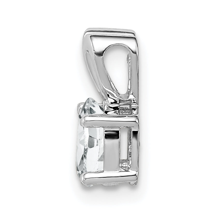 Sterling Silver Rhodium-Plated White Topaz Pendant