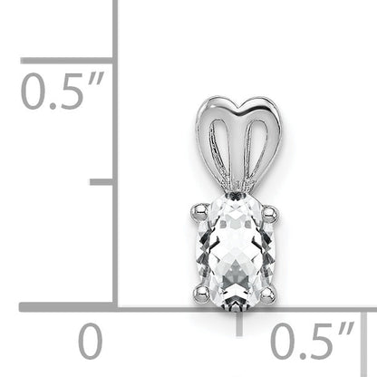 Sterling Silver Rhodium-Plated White Topaz Pendant