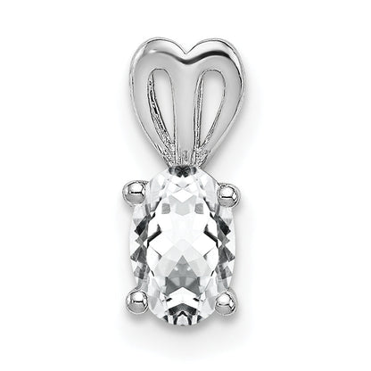 Sterling Silver Rhodium-Plated White Topaz Pendant