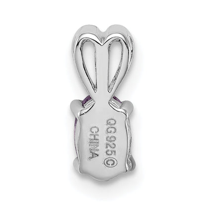 Sterling Silver Rhodium-Plated Amethyst Pendant