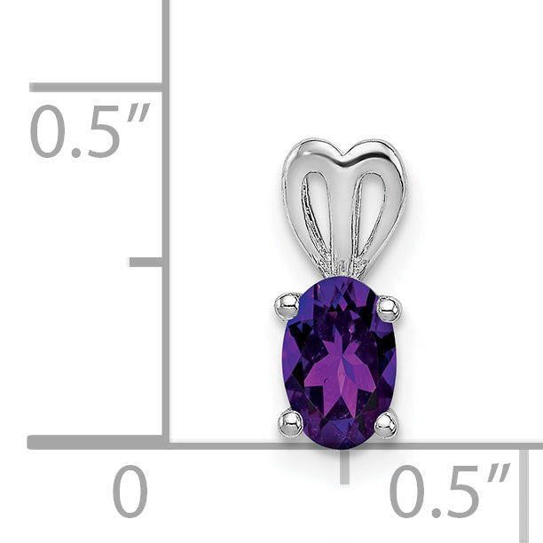Sterling Silver Rhodium-Plated Amethyst Pendant
