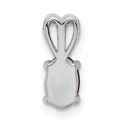 Sterling Silver Rhodium-Plated Created Ruby Pendant