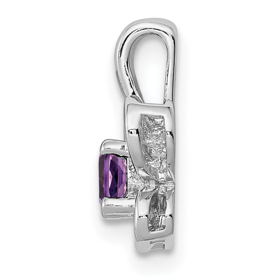 Sterling Silver Rhodium-Plated Amethyst Pendant