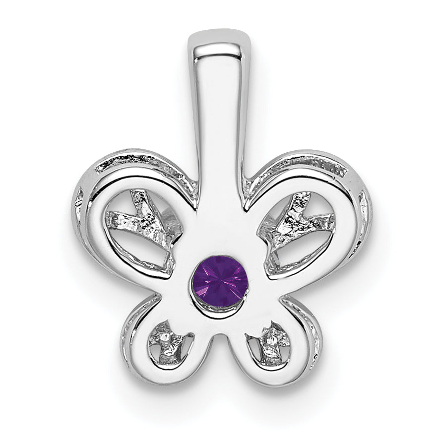 Sterling Silver Rhodium-Plated Amethyst Pendant