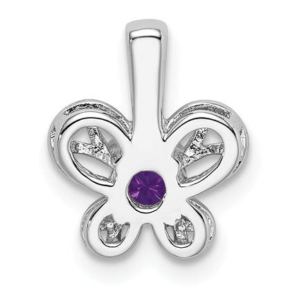 Sterling Silver Rhodium-Plated Amethyst Pendant