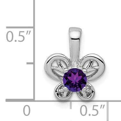 Sterling Silver Rhodium-Plated Amethyst Pendant