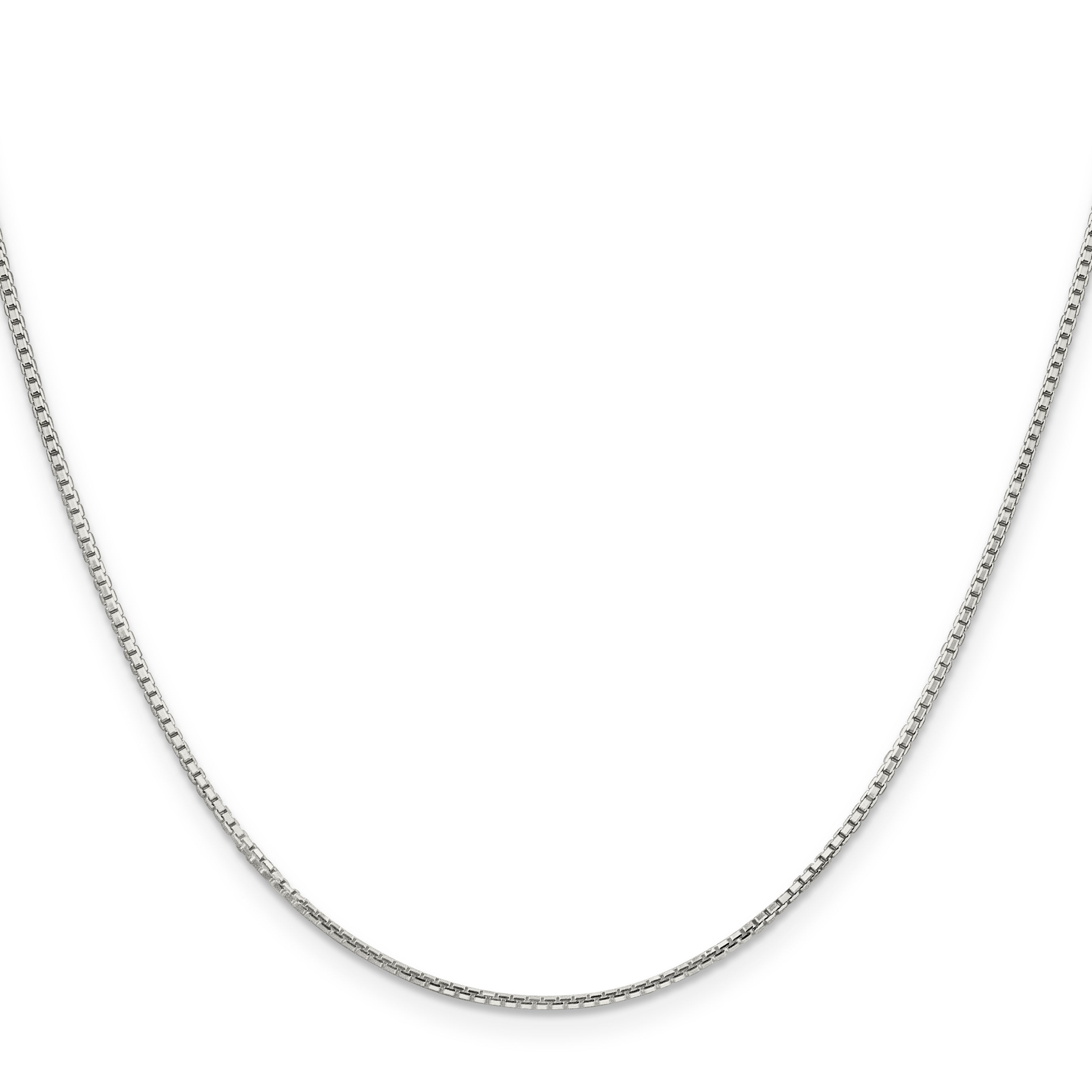 18 Inch Sterling Silver 1.25mm 8 Sided Diamond-Cut Box Chain W/2In Ext.