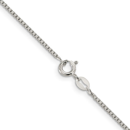 18 Inch Sterling Silver 1.25mm 8 Sided Diamond-Cut Box Chain W/2In Ext.