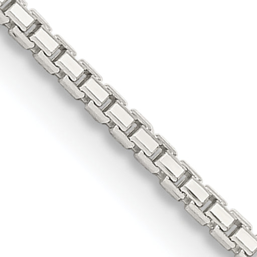 18 Inch Sterling Silver 1.35mm 8 Sided Diamond-Cut Box Chain W/2In Ext.