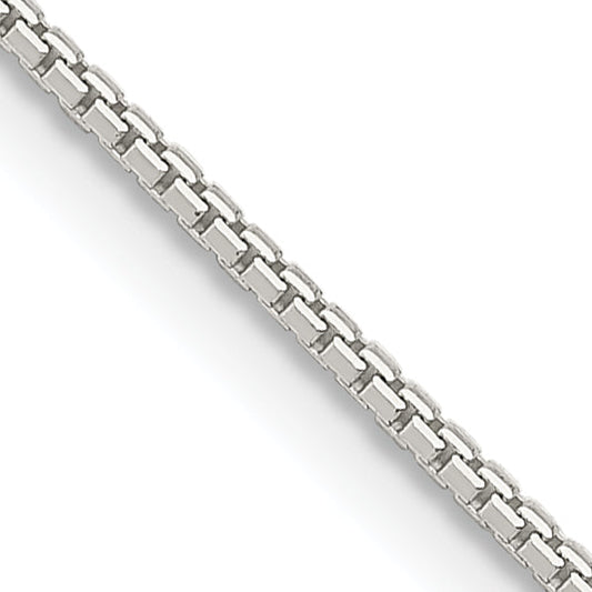 18 Inch Sterling Silver 1.5mm 8 Sided Diamond-Cut Box Chain W/2In Ext.