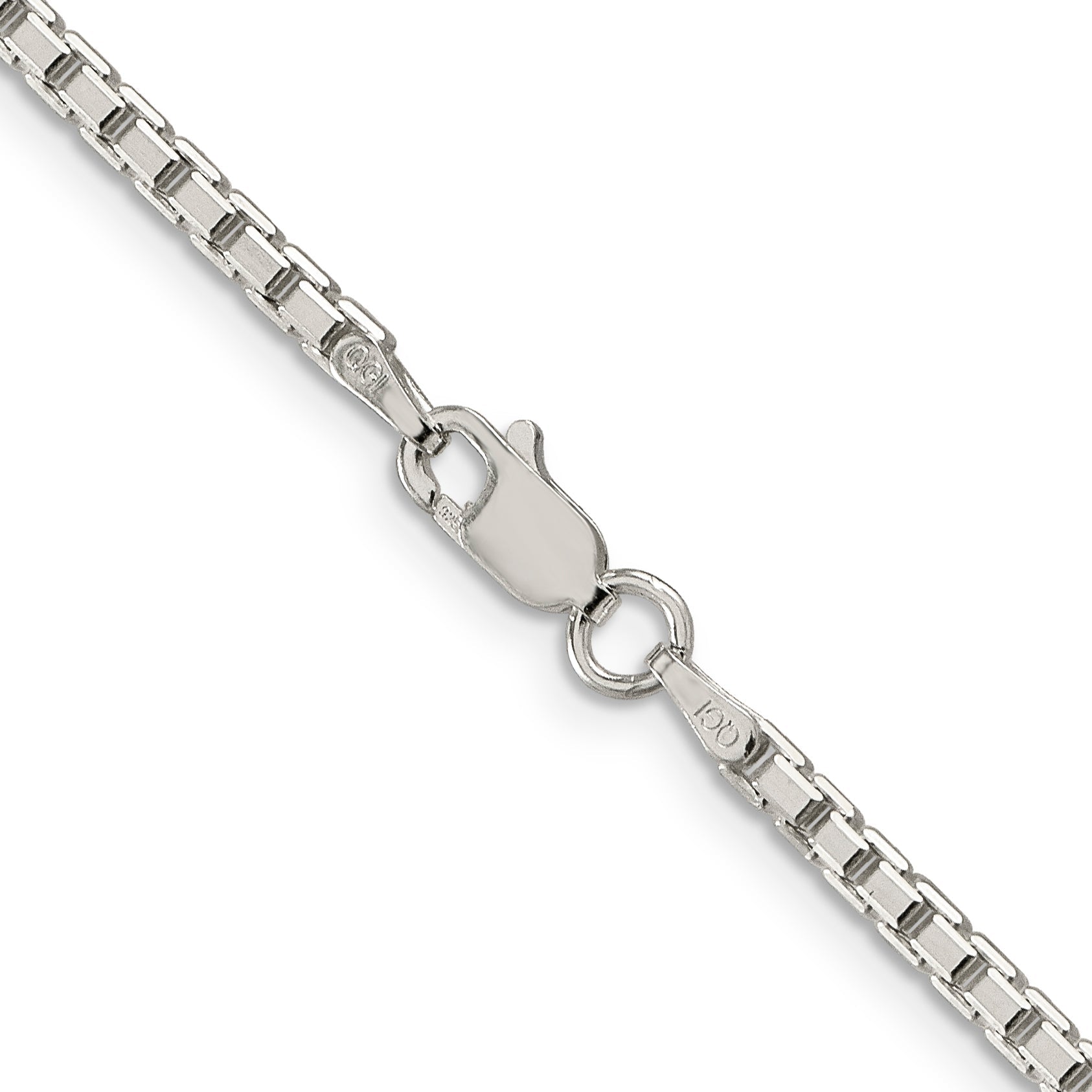 24 Inch Sterling Silver 2.5mm 8 Sided Diamond-Cut Box Chain Necklace
