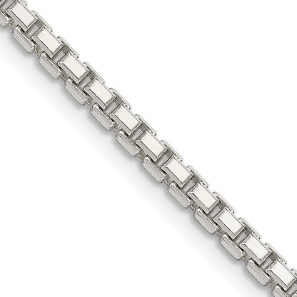 24 Inch Sterling Silver 2.5mm 8 Sided Diamond-Cut Box Chain Necklace