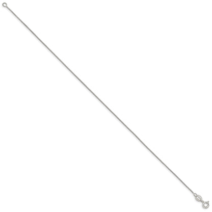 9 Inch Sterling Silver .6mm Box Chain Anklet