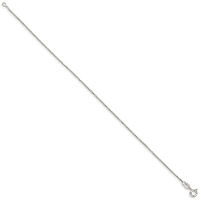 10 Inch Sterling Silver .8mm Box Chain Anklet