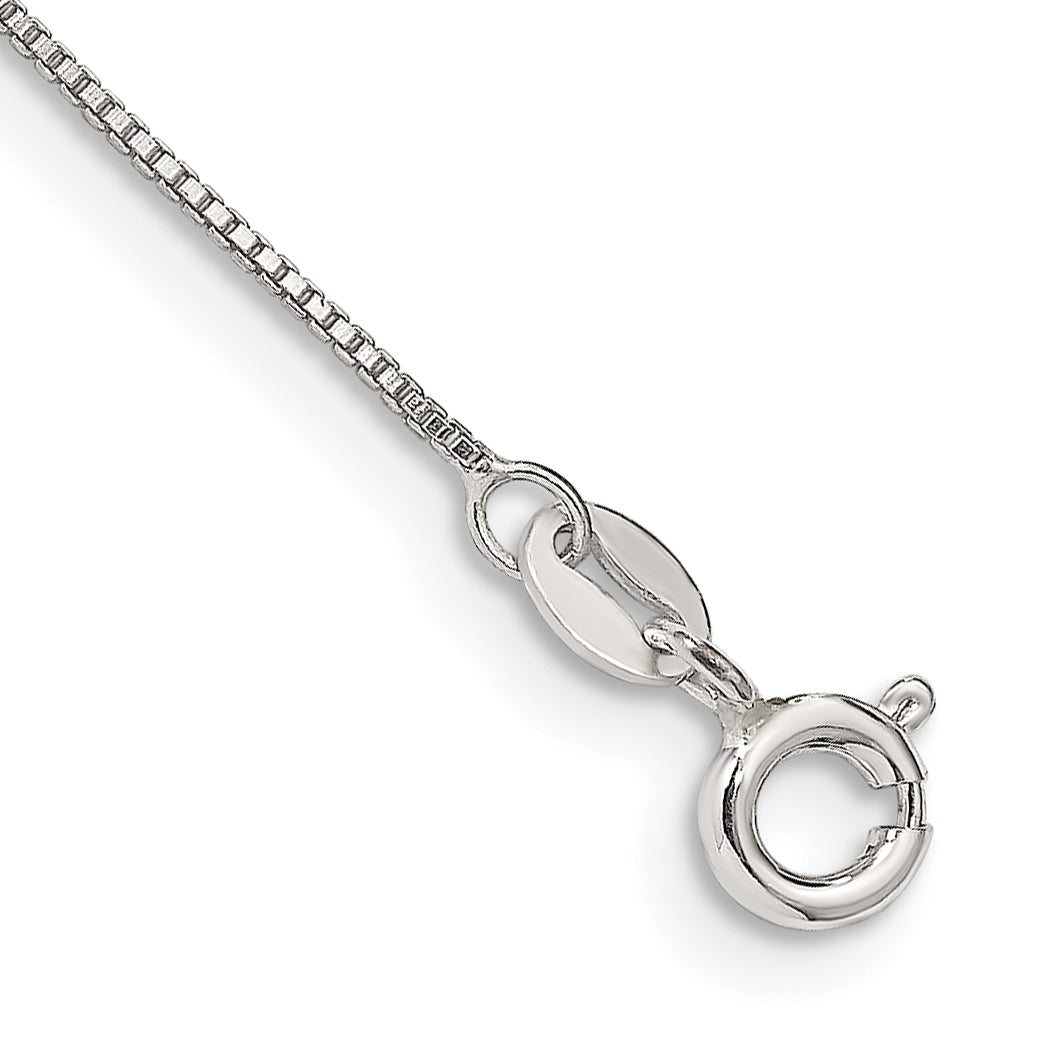 10 Inch Sterling Silver .8mm Box Chain Anklet