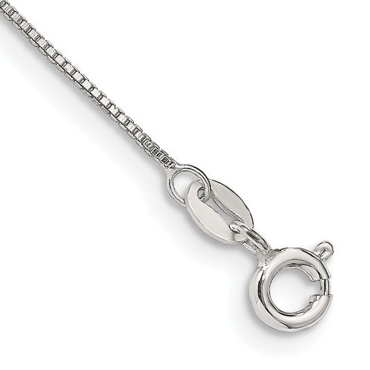 10 Inch Sterling Silver .8mm Box Chain Anklet