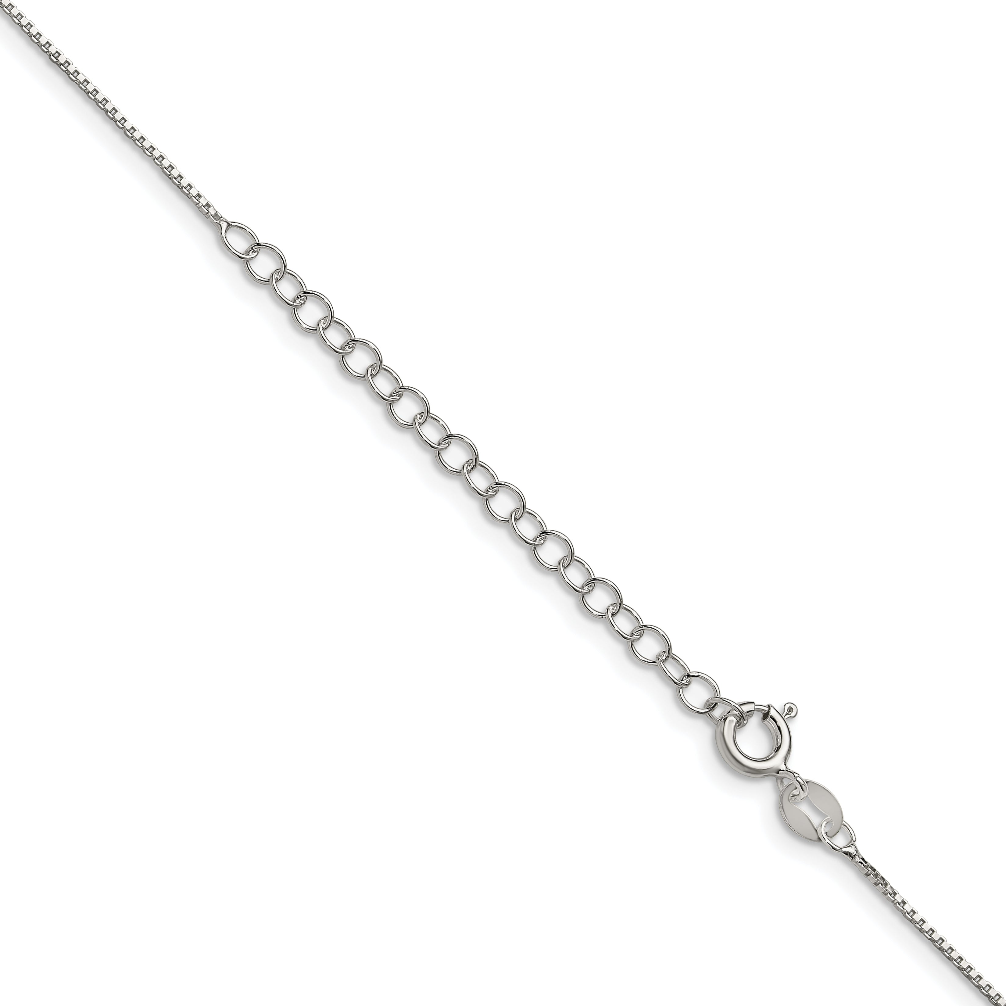 18 Inch Sterling Silver .8mm Box Chain W/2In Ext.