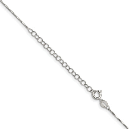 18 Inch Sterling Silver .8mm Box Chain W/2In Ext.
