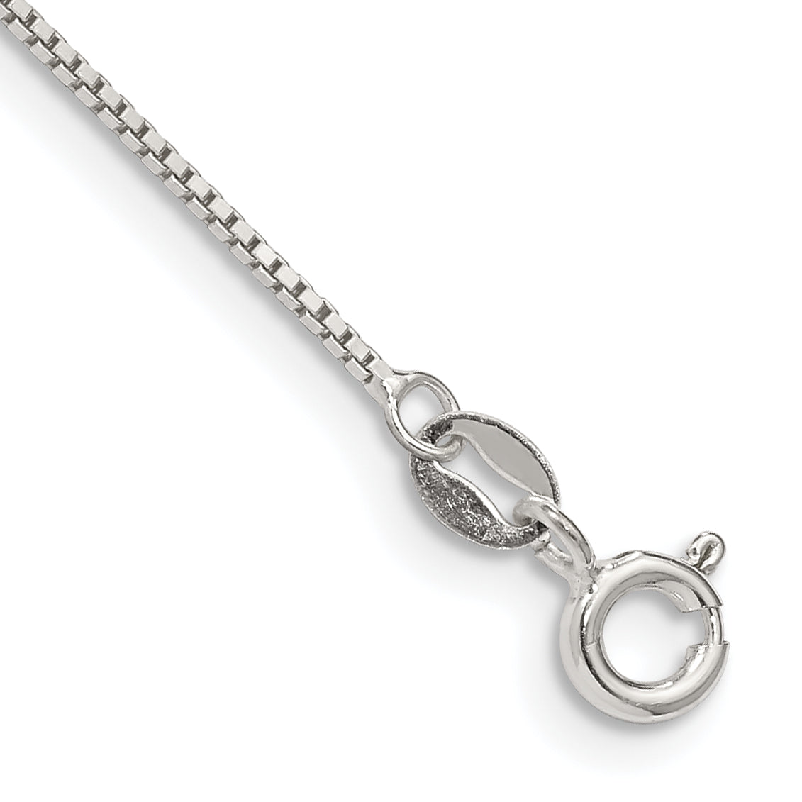 10 Inch Sterling Silver .9mm Box Chain Anklet