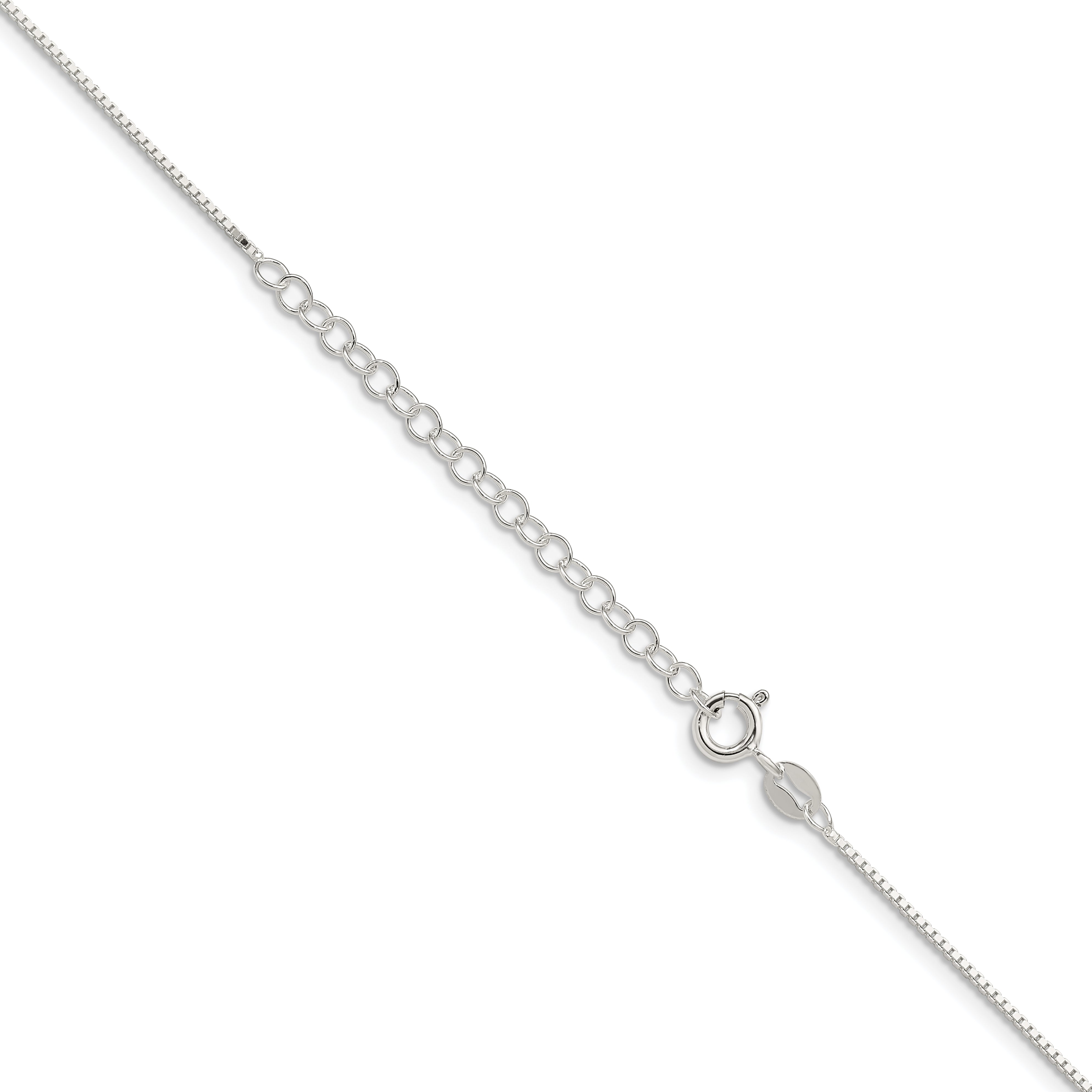 18 Inch Sterling Silver .9mm Box Chain W/2In Ext.