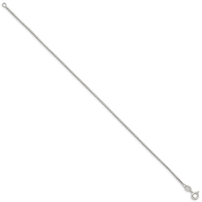 10 Inch Sterling Silver 1.1mm Box Chain Anklet