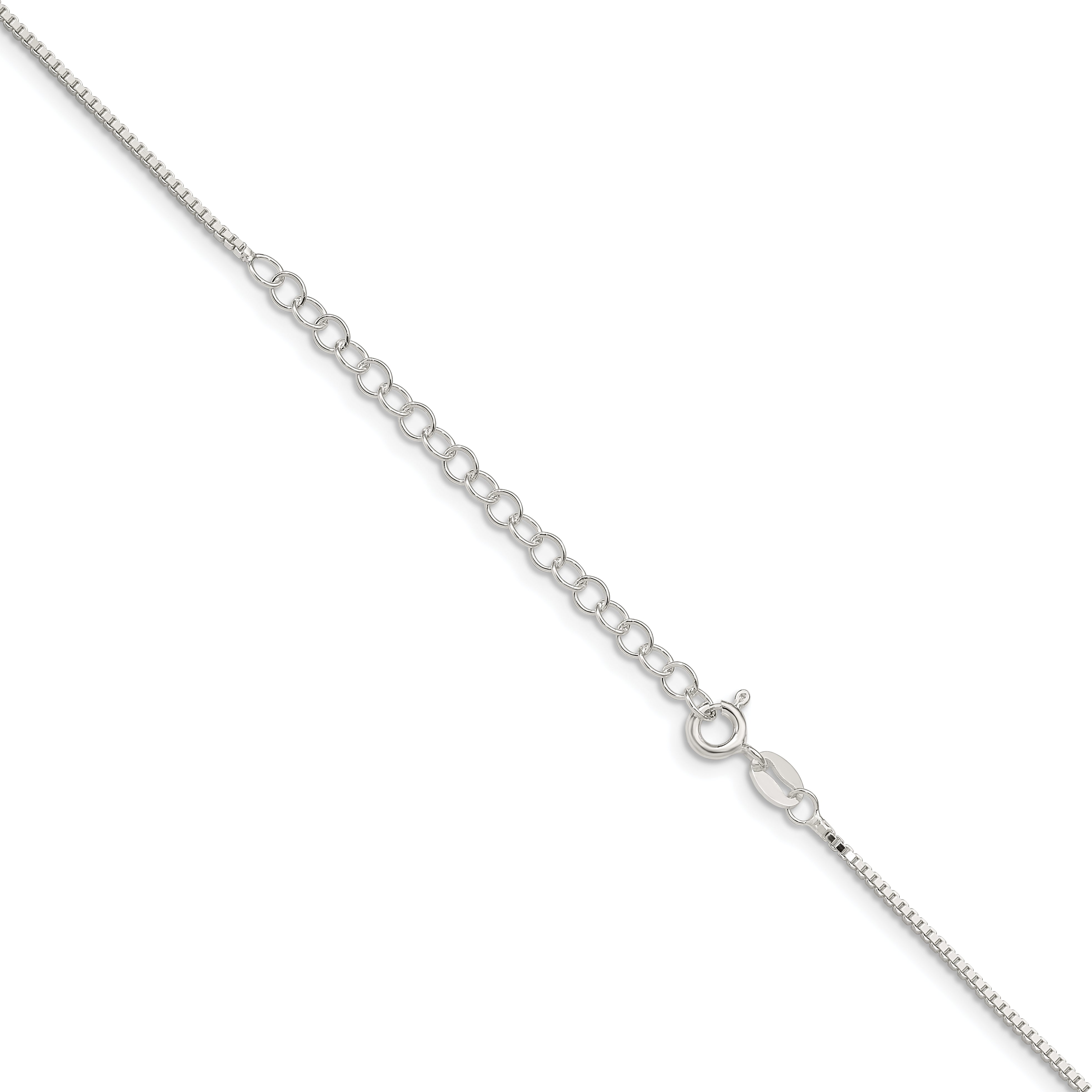 18 Inch Sterling Silver 1.1mm Box Chain W/2In Ext.