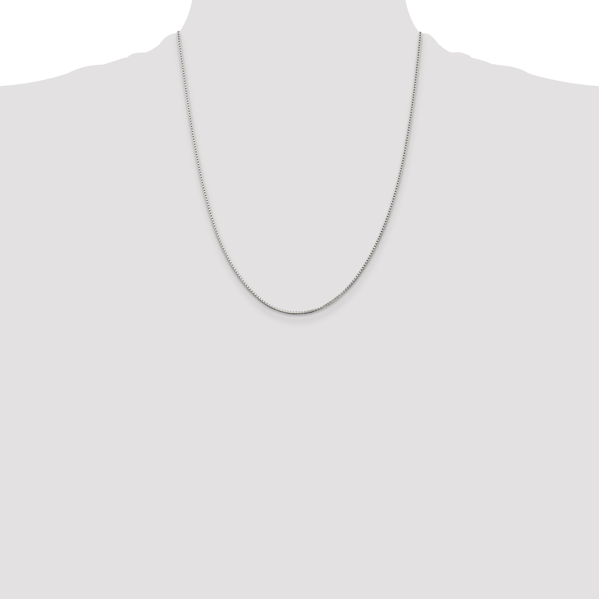 22 Inch Sterling Silver 1.25mm Box Chain Necklace