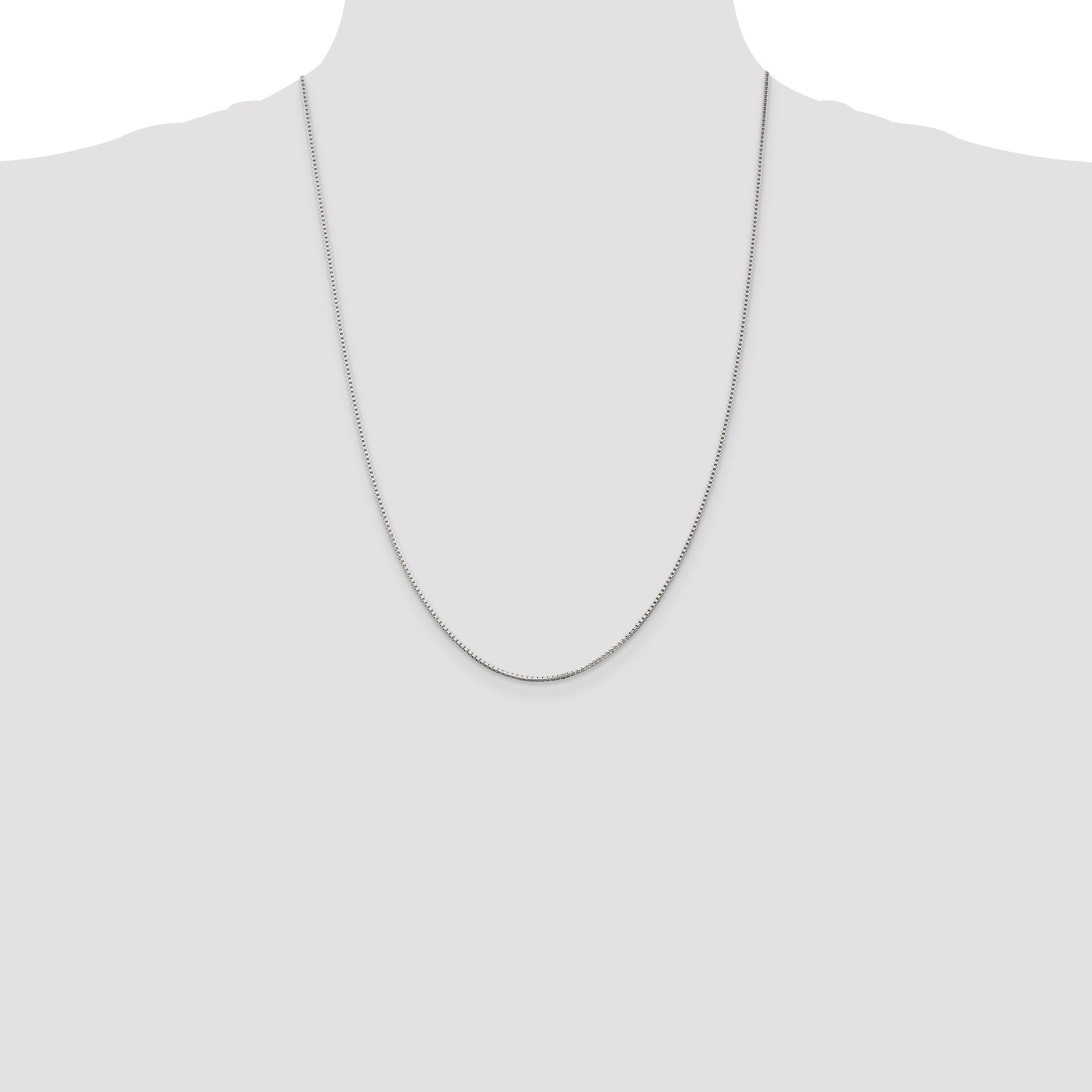 24 Inch Sterling Silver 1.25mm Box Chain Necklace