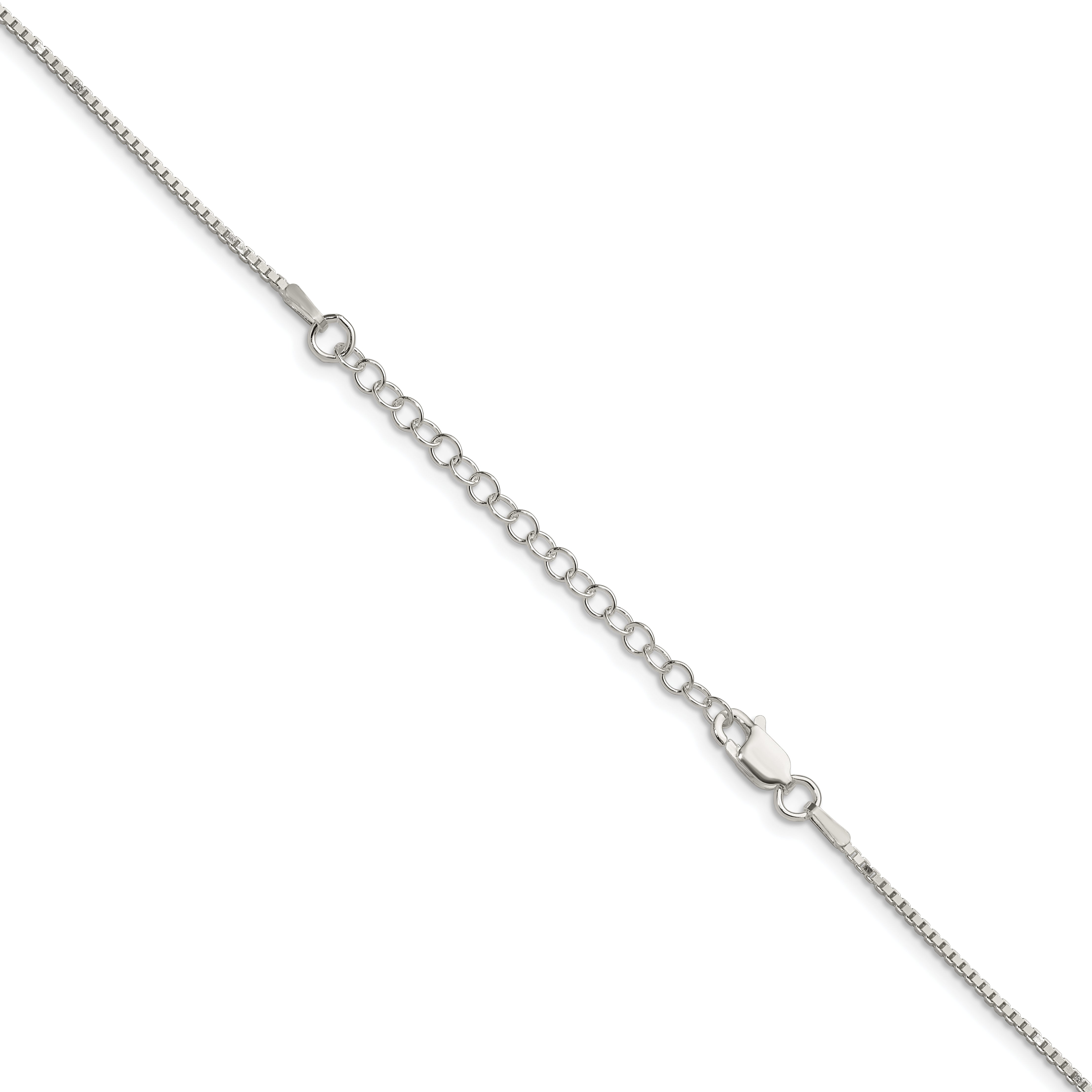 18 Inch Sterling Silver 1.25mm Box Chain W/2In Ext.