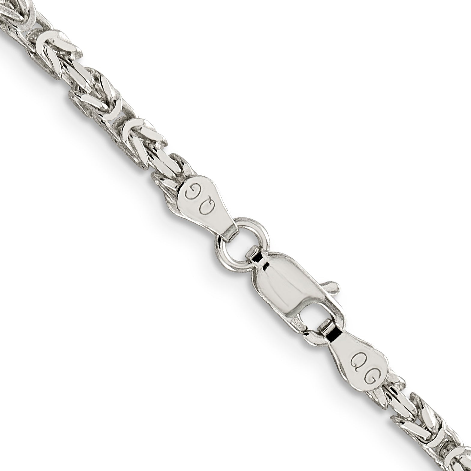 26 Inch Sterling Silver 2.5mm Byzantine Chain Necklace