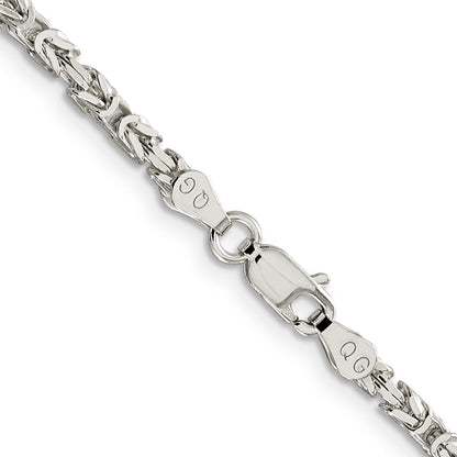 20 Inch Sterling Silver 2.5mm Byzantine Chain Necklace